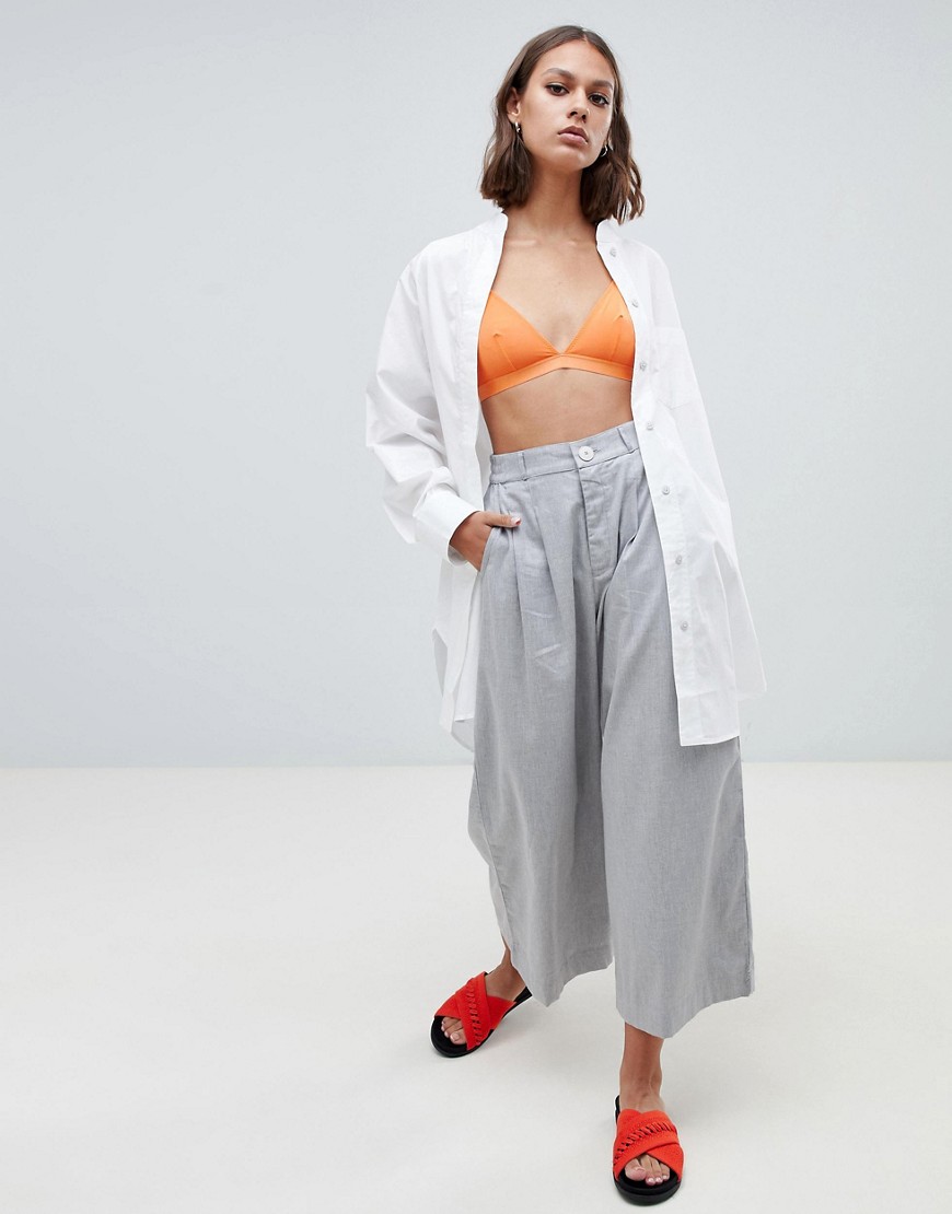 Kowtow cropped wide leg trousers in organic cotton