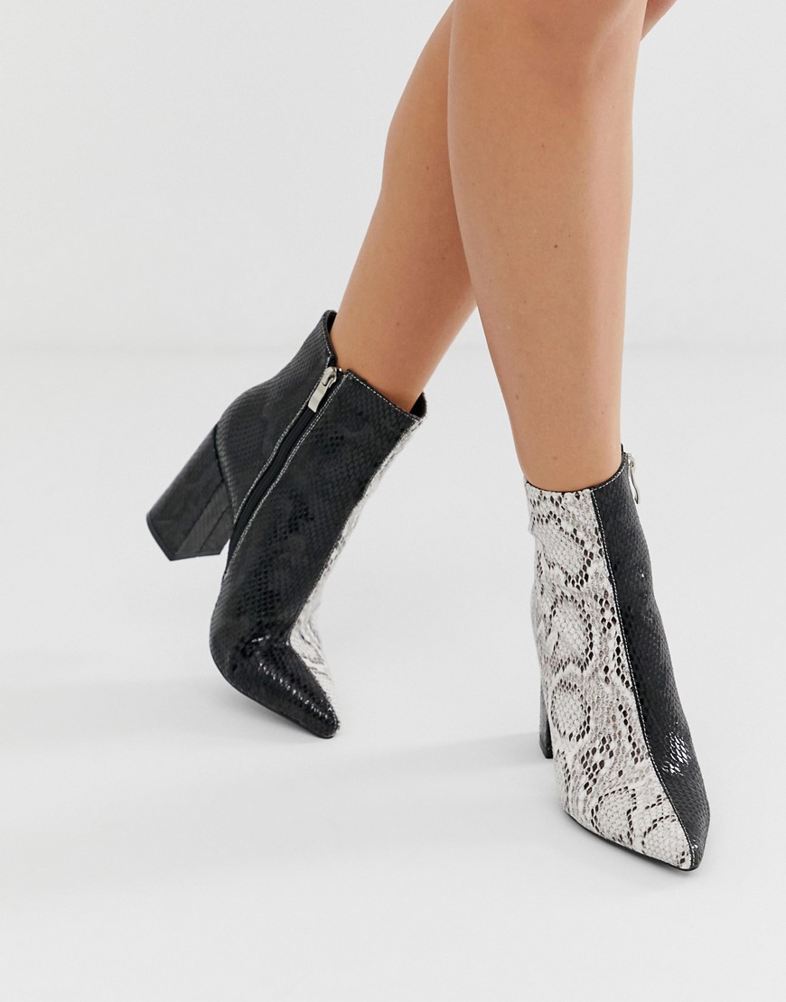 Public Desire Hyper two tone snake ankle boots