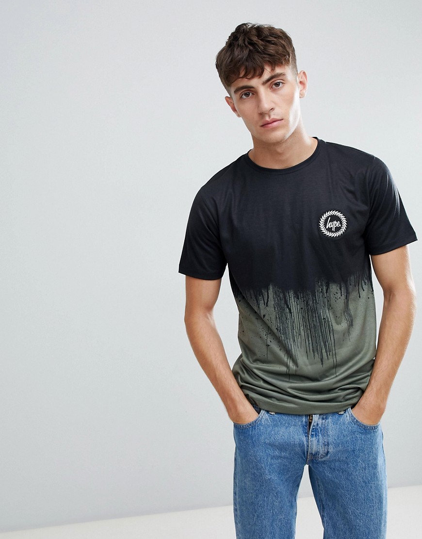 Hype t-shirt with khaki drip print