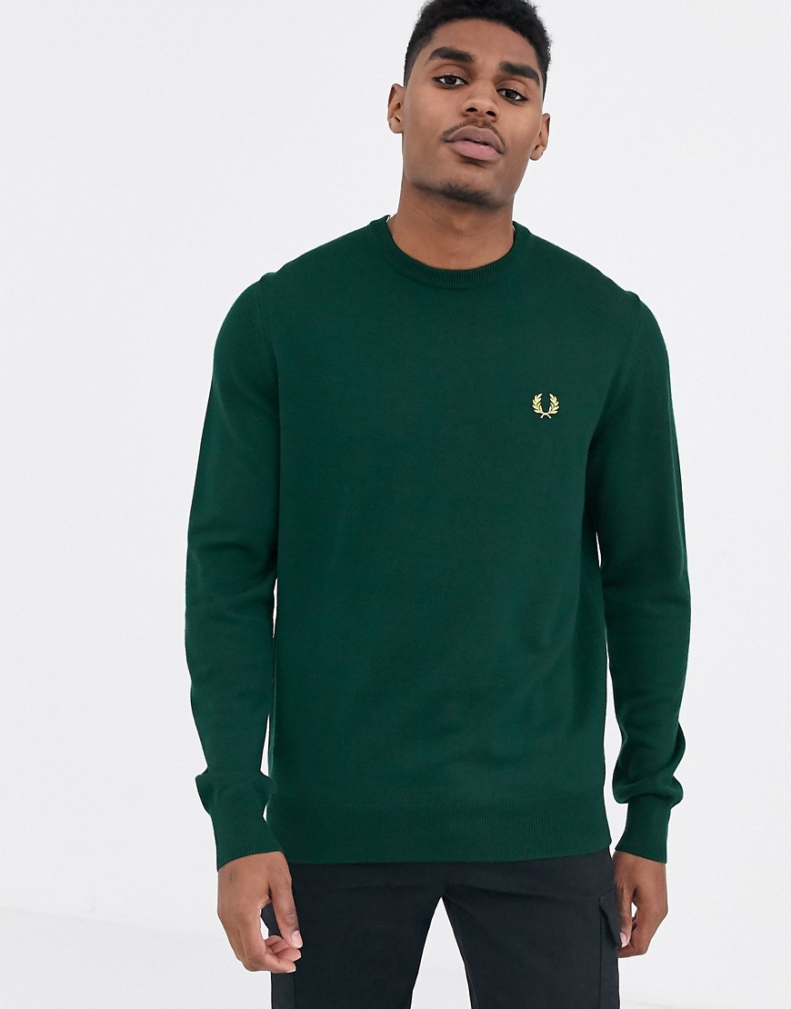 Fred Perry merino wool jumper in green