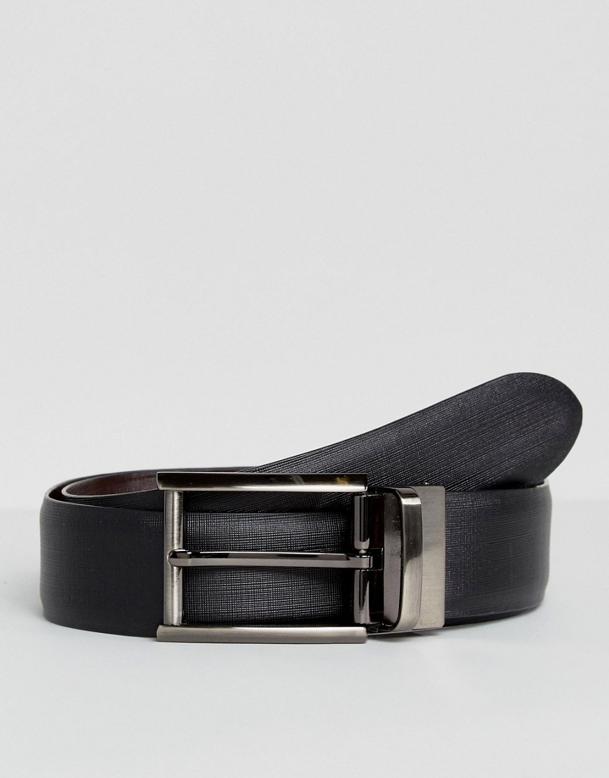 Barneys Smart Reversible Leather Belt in Black and Brown