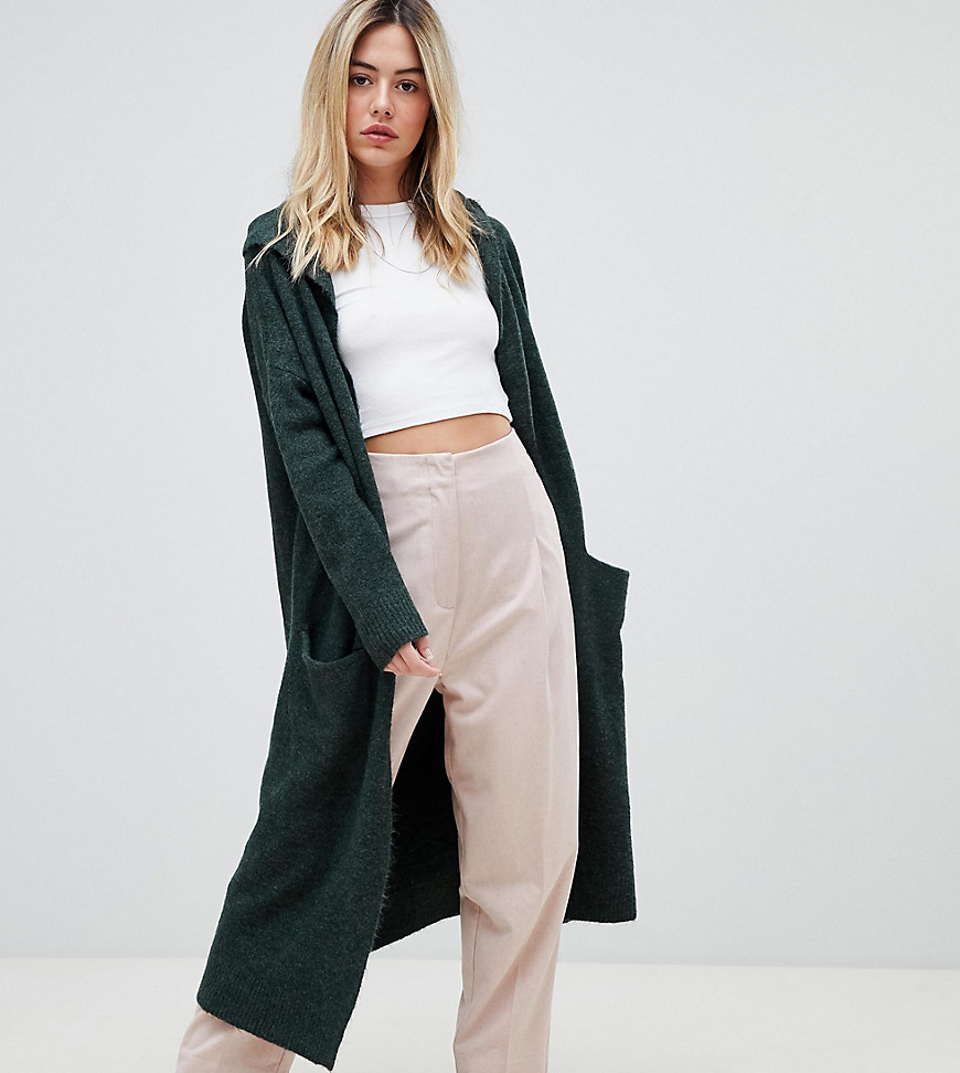 Micha Lounge maxi cardigan with hood - Forest green