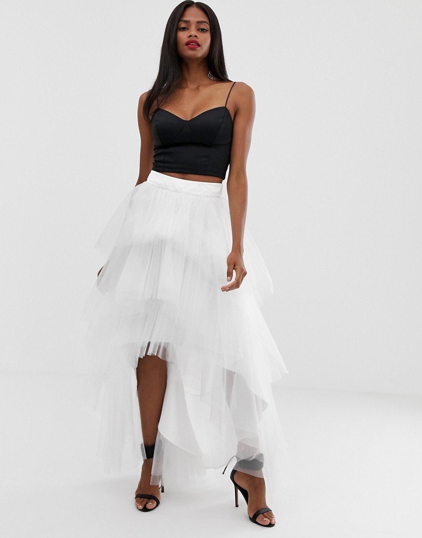 Chi Chi London tiered tulle skirt