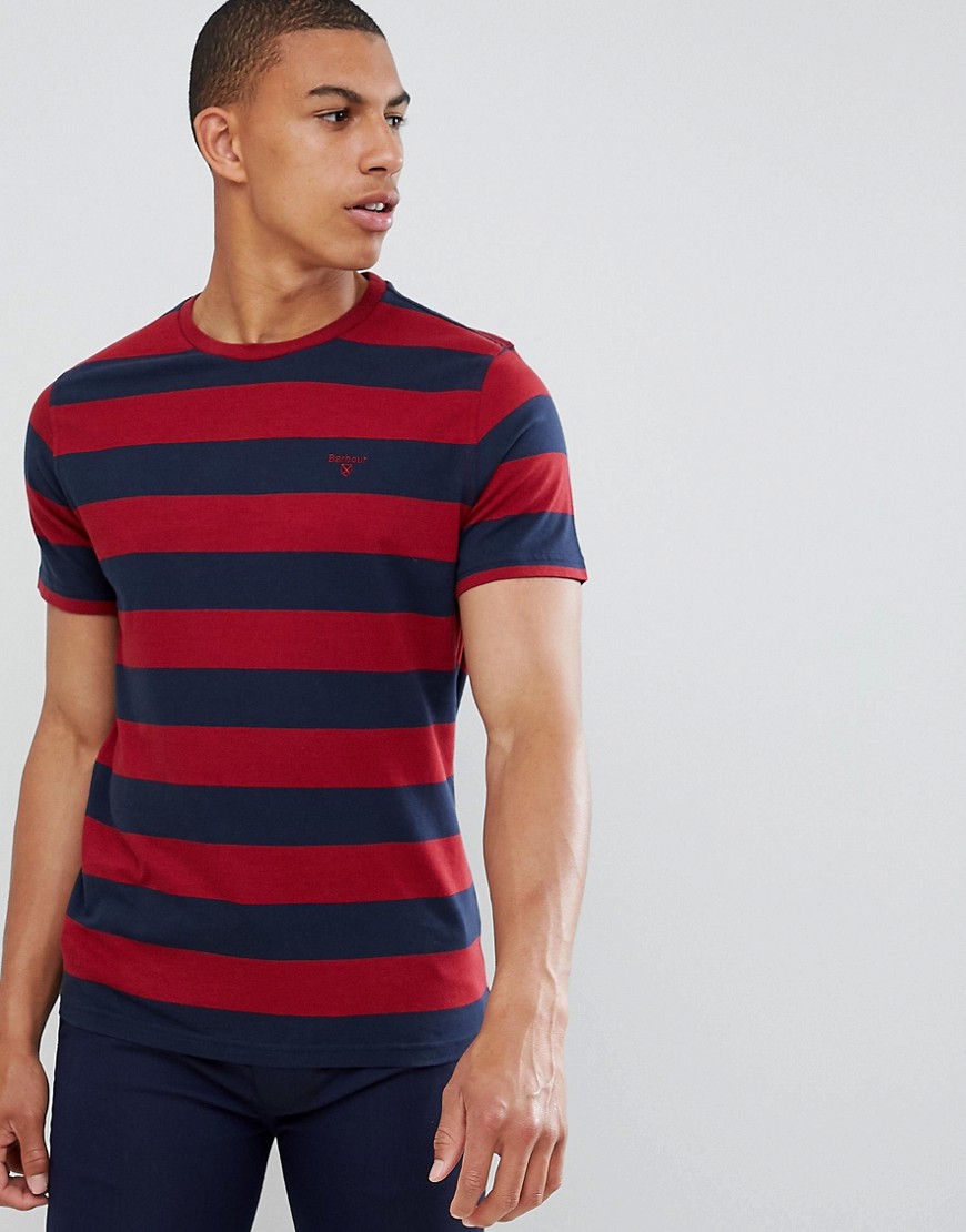 Barbour Bass stripe tshirt in red