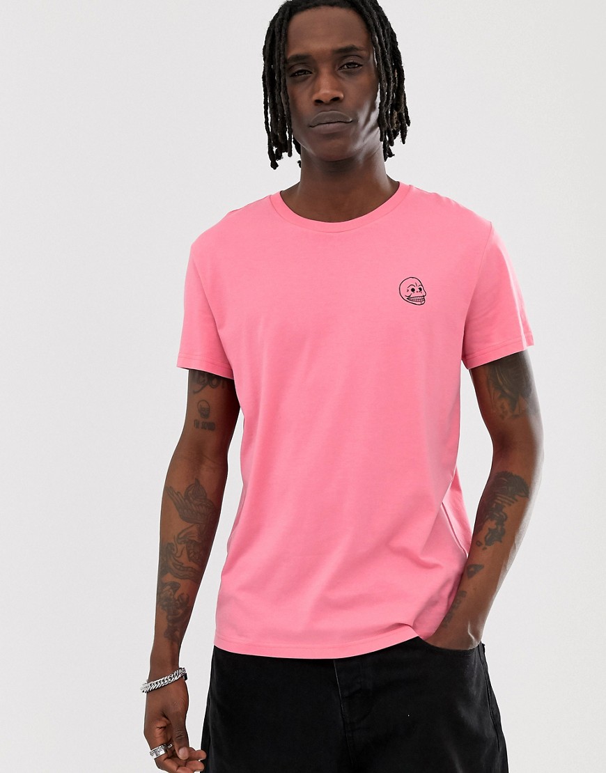 Cheap Monday t-shirt with small logo in pink
