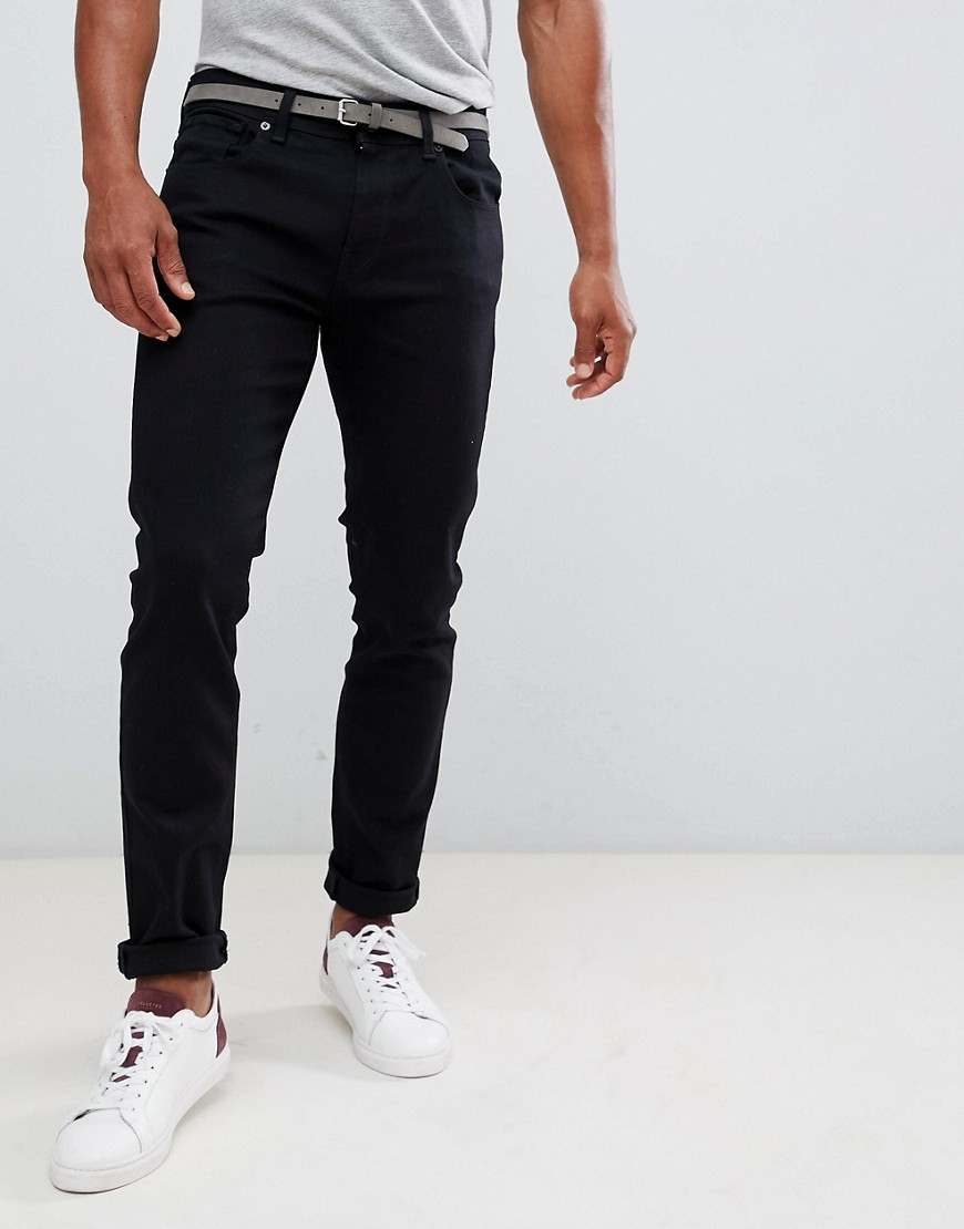 Selected Homme slim fit stretch jeans in black wash