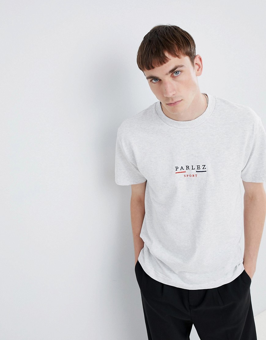 Parlez T-Shirt With Embroidered Sport Bar Logo In Grey