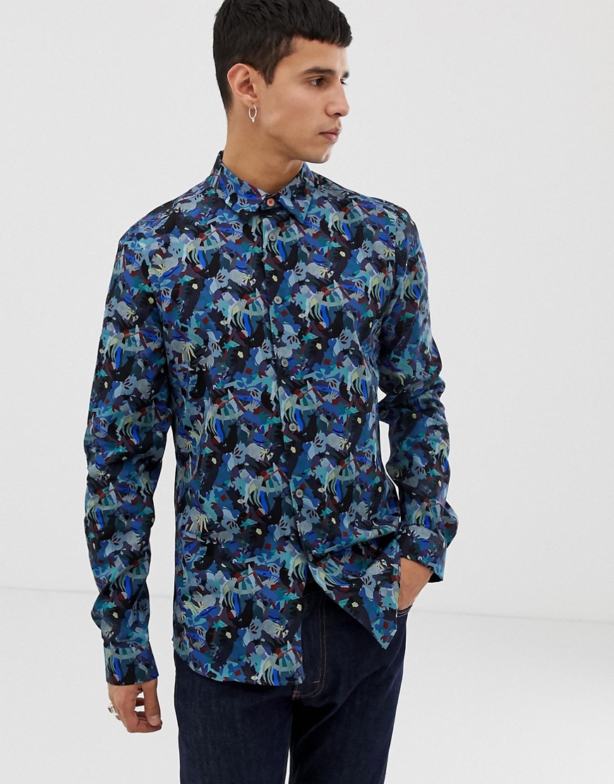 PS Paul Smith slim fit abstract print shirt in multi