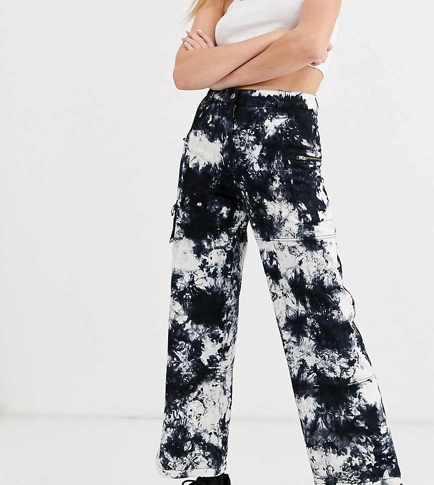 COLLUSION tie dye cargo trousers with pocket