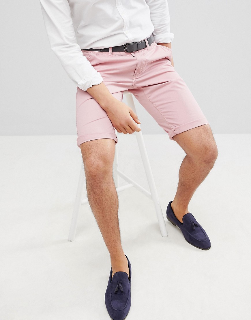 Esprit slim fit chino shorts in pink - 695
