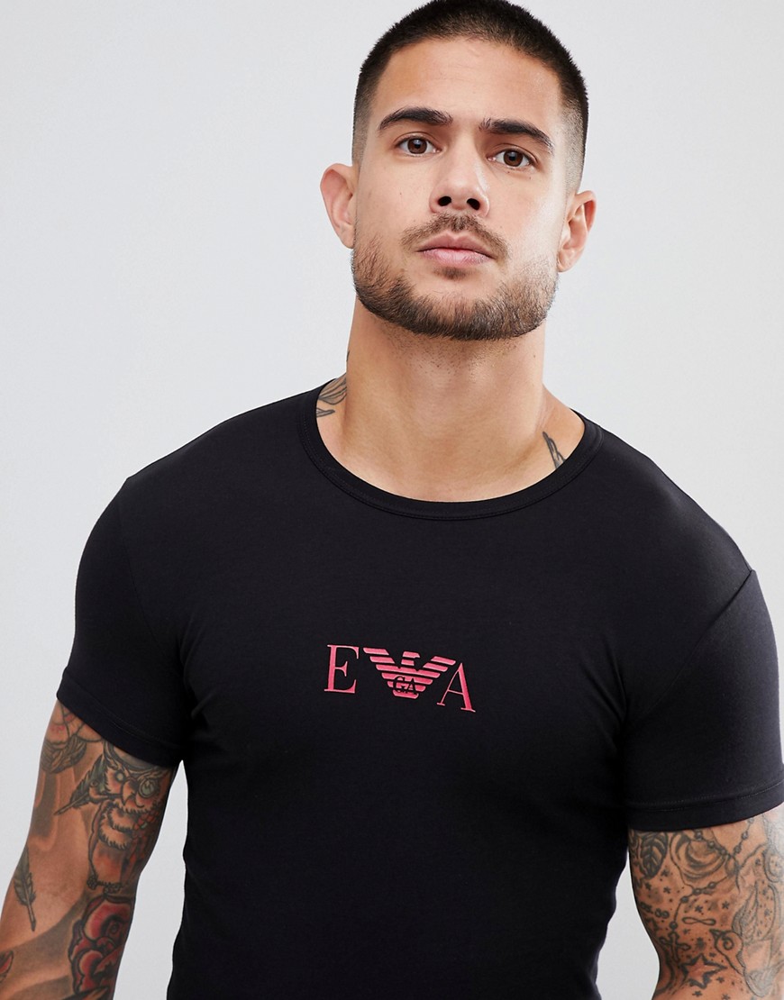 Emporio Armani Muscle Fit Chest Logo T-Shirt In Black - 00020