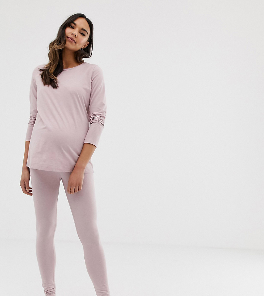 ASOS DESIGN Maternity mix & match marl pyjama jersey legging