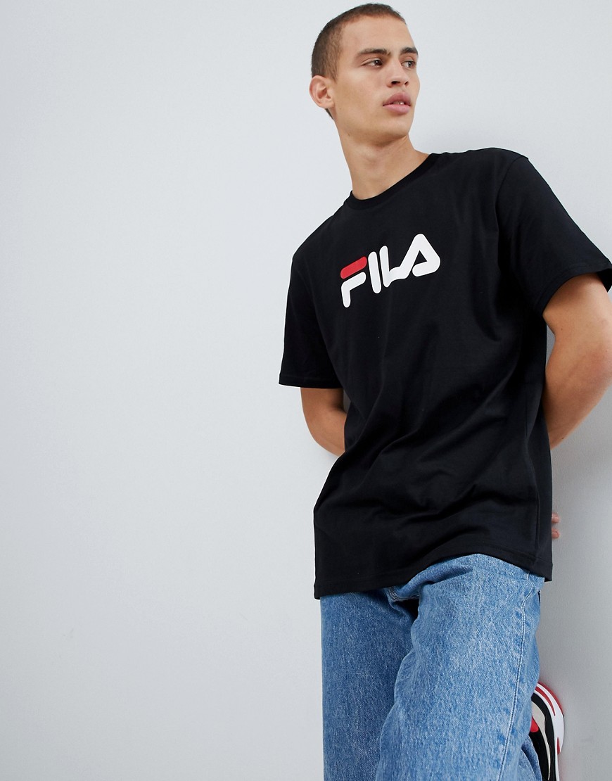 Fila Black Line T-shirt With Large Logo In Black