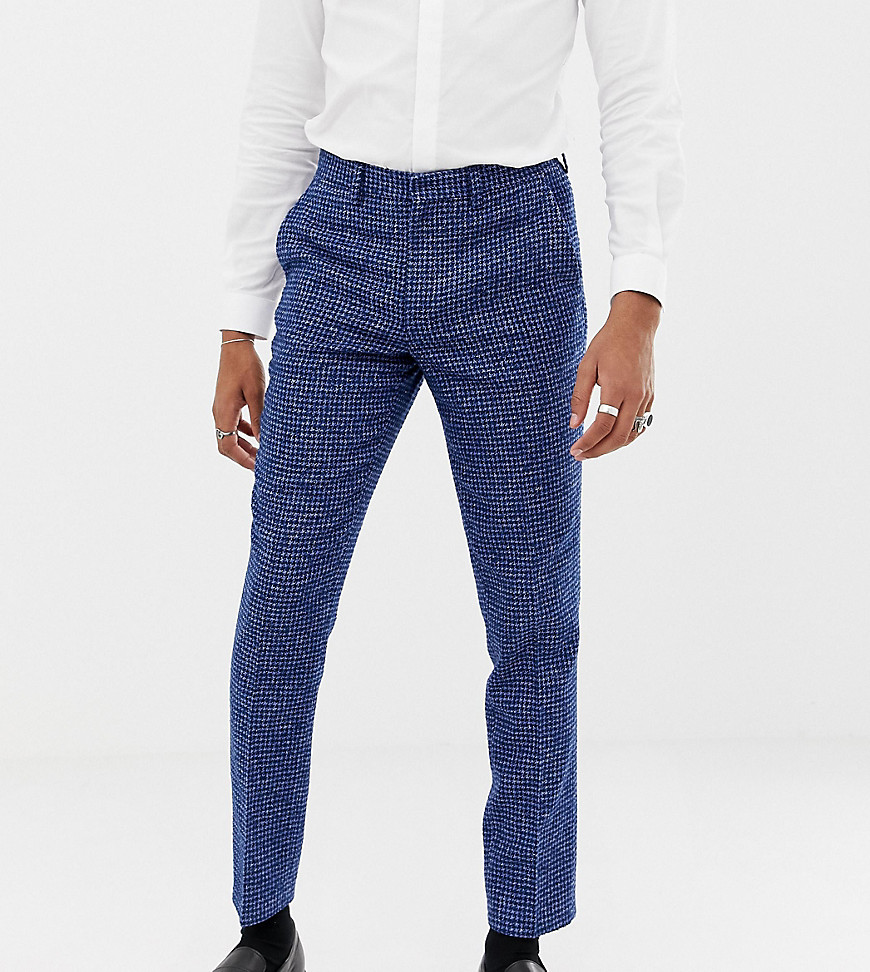 Heart & Dagger skinny fit suit trouser in blue dogstooth