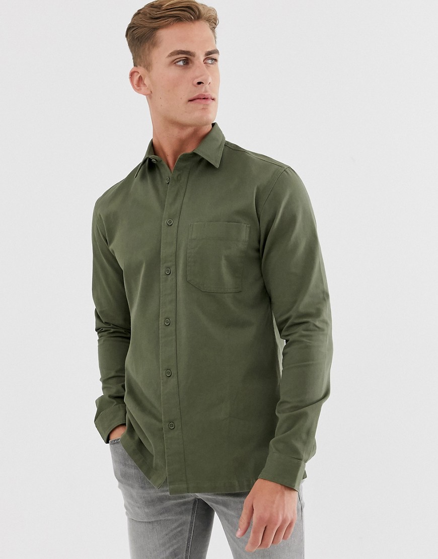 Selected Homme pocket over shirt in green