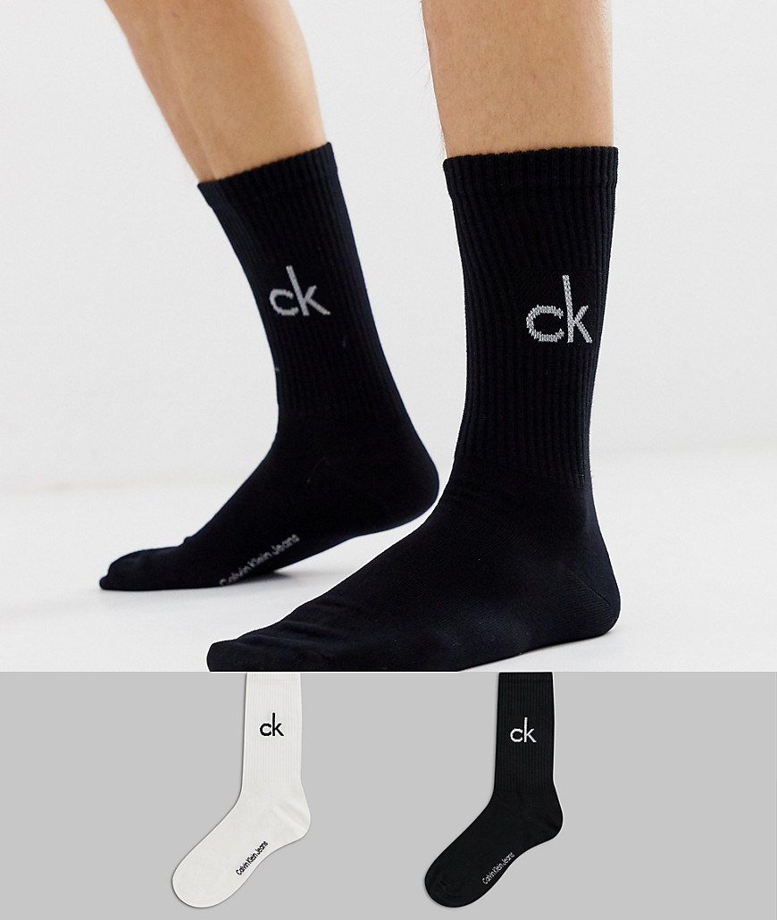 Calvin Klein 2 pack logo crew socks