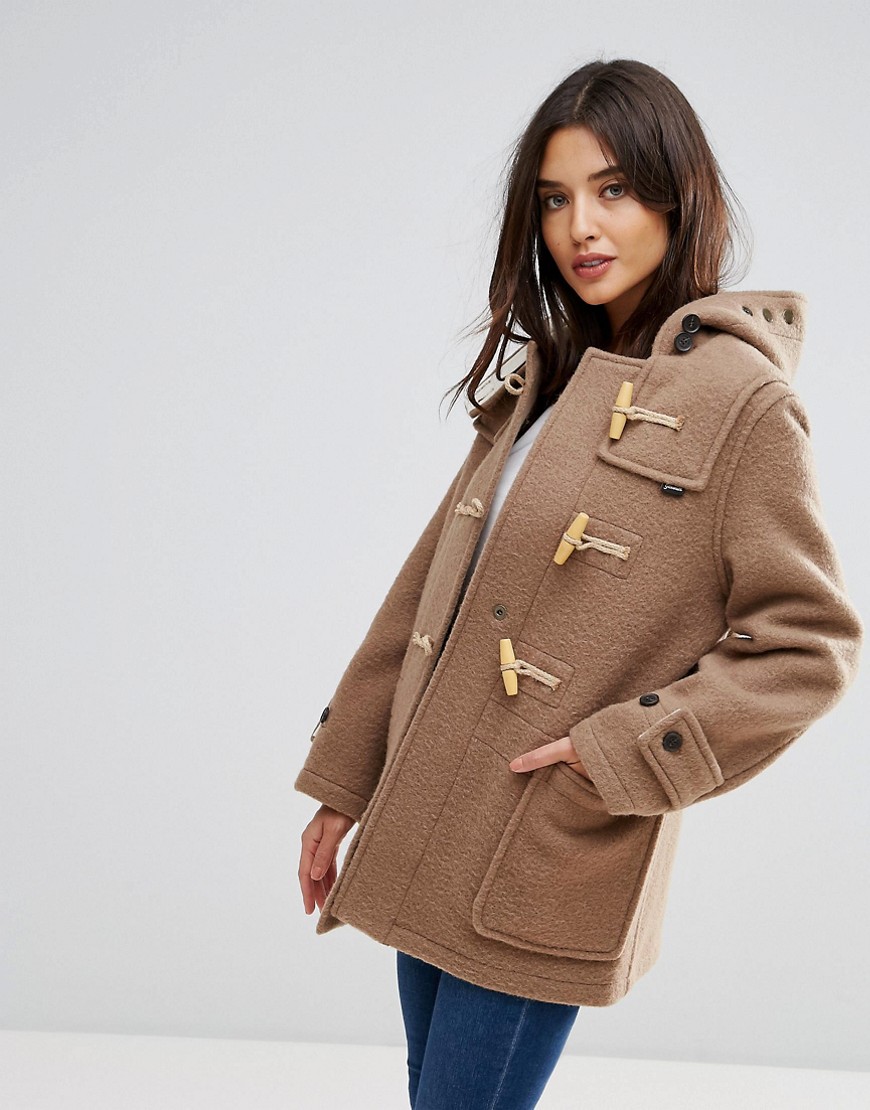 Gloverall Mid Mony Wool Blend Duffle Coat - Old beige