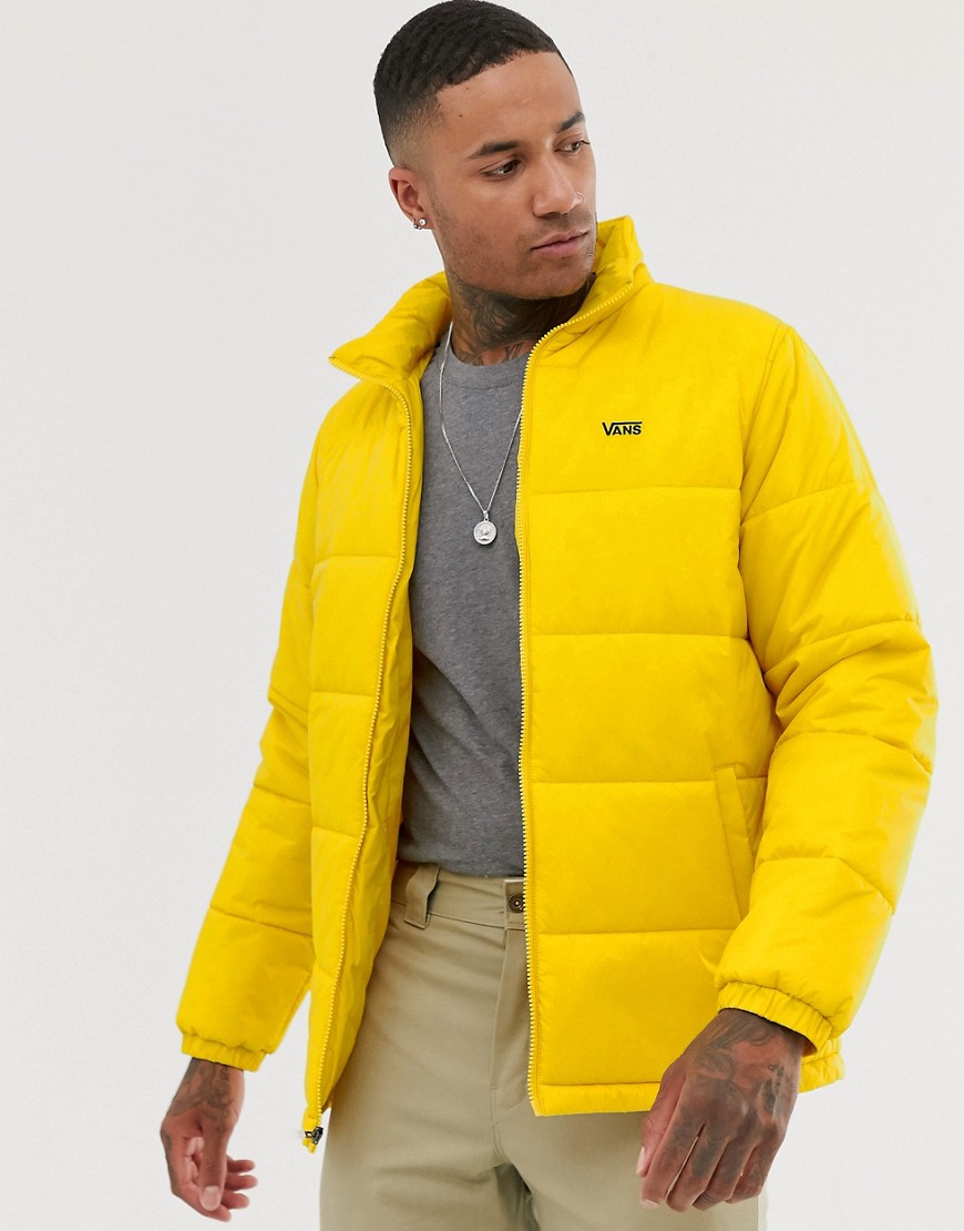 Vans small logo puffer jacket in yellow
