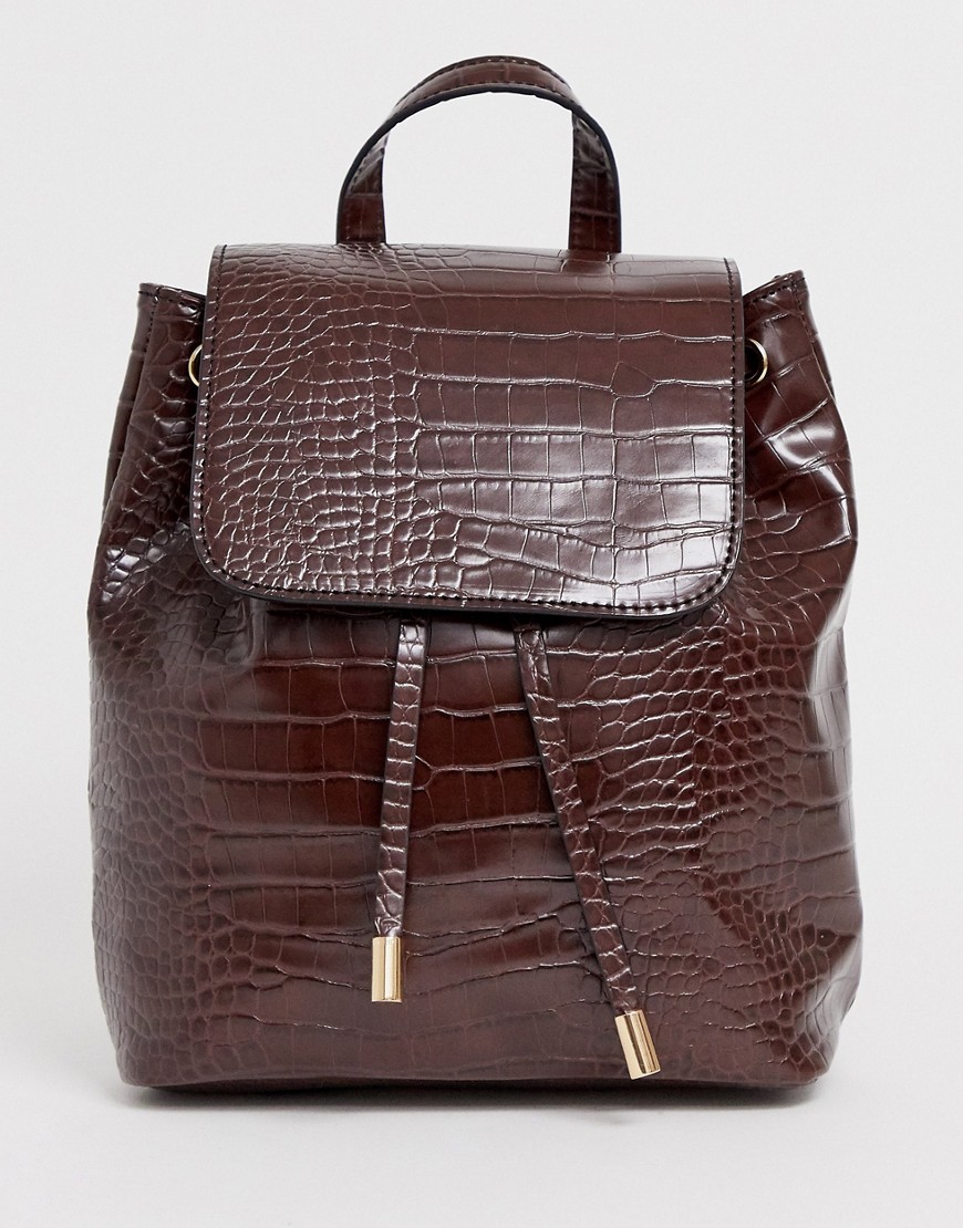 Asos Design Croc Backpack-brown
