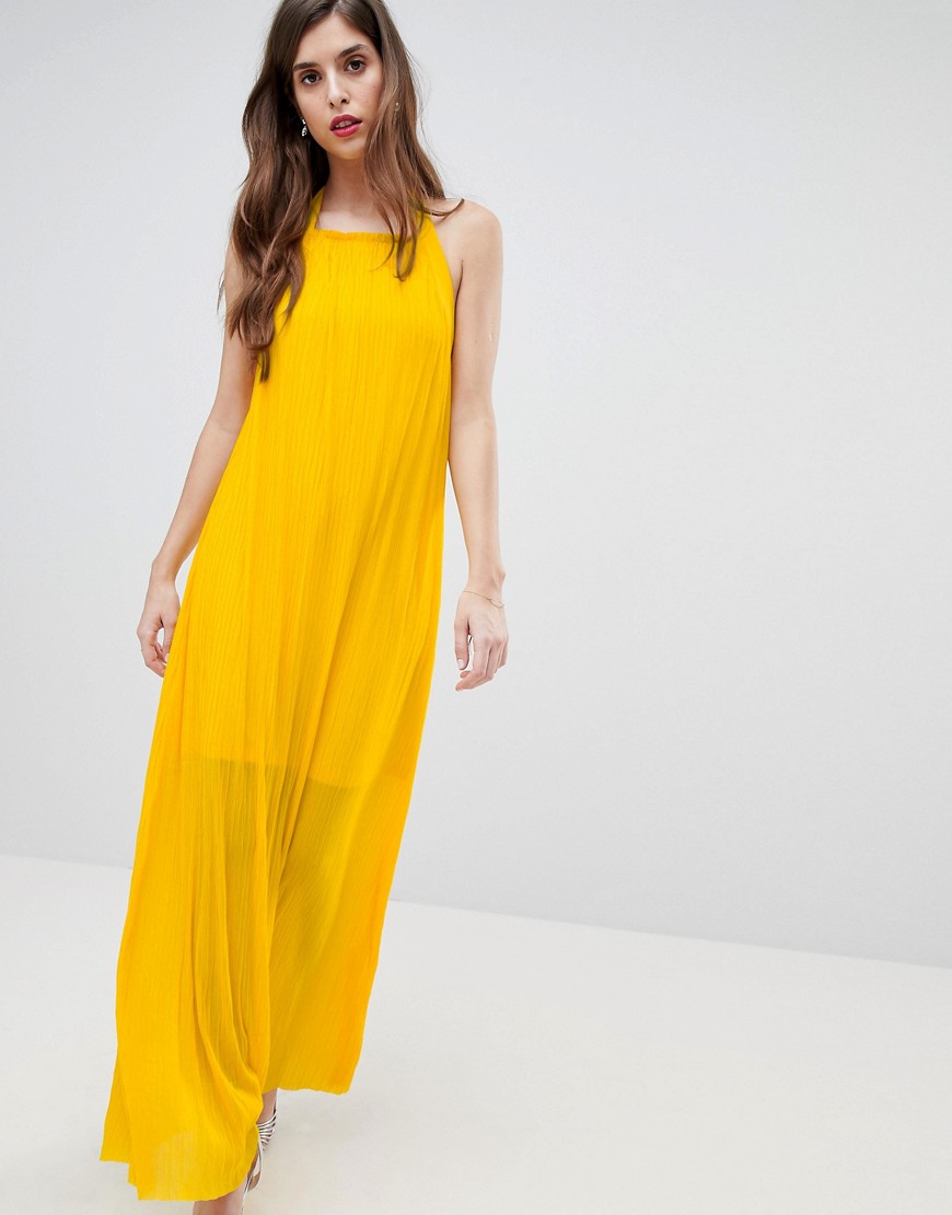 French Connection Plisse Halter Maxi Dress