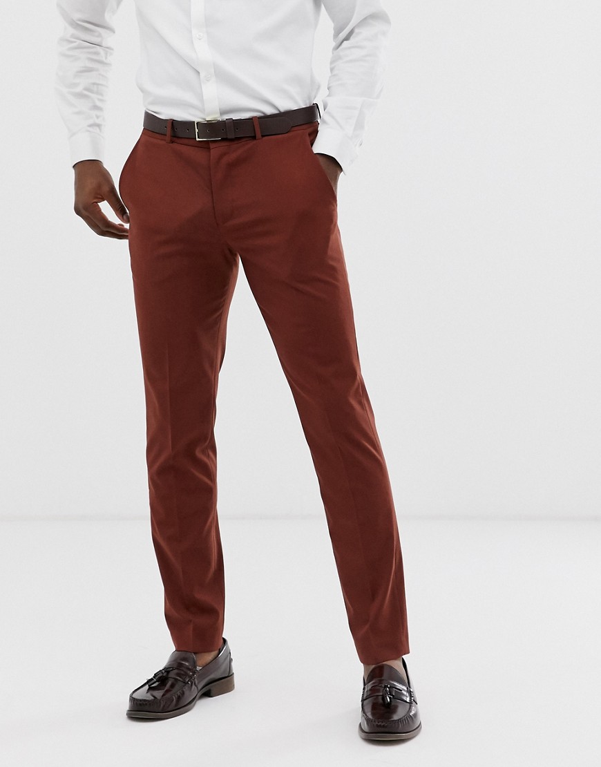Selected Homme suit trousers in paprika red