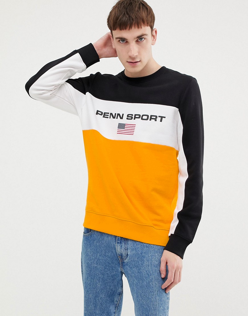 Penn Sport sweatshirt in yellow with block panels