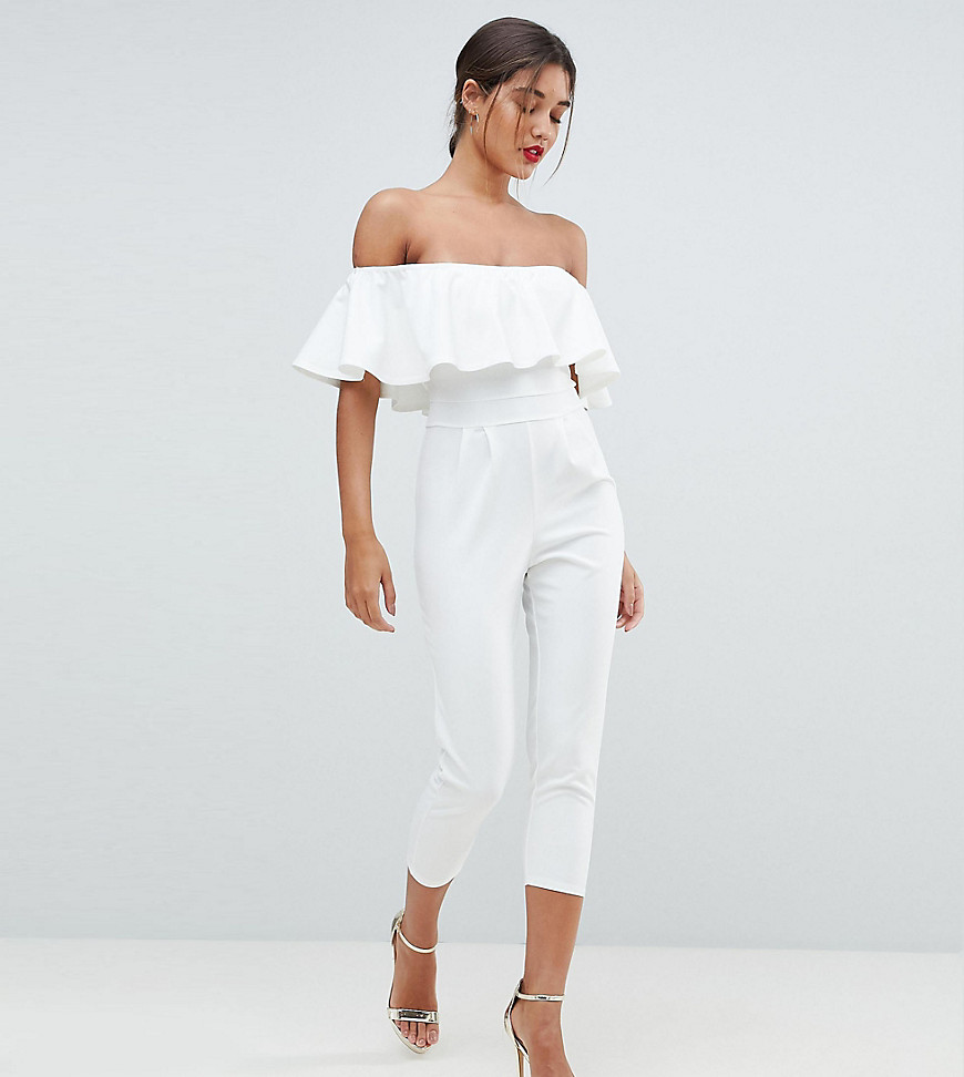 Outrageous Fortune Bardot Tailored Jumpsuit with Tapered Leg