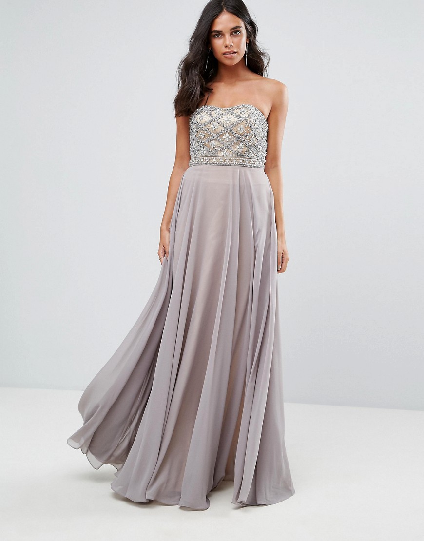 Forever Unique Sweetheart Maxi Dress - Grey