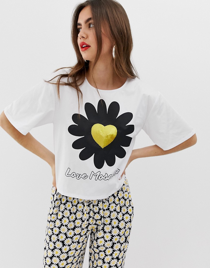Love Moschino daisy logo t-shirt
