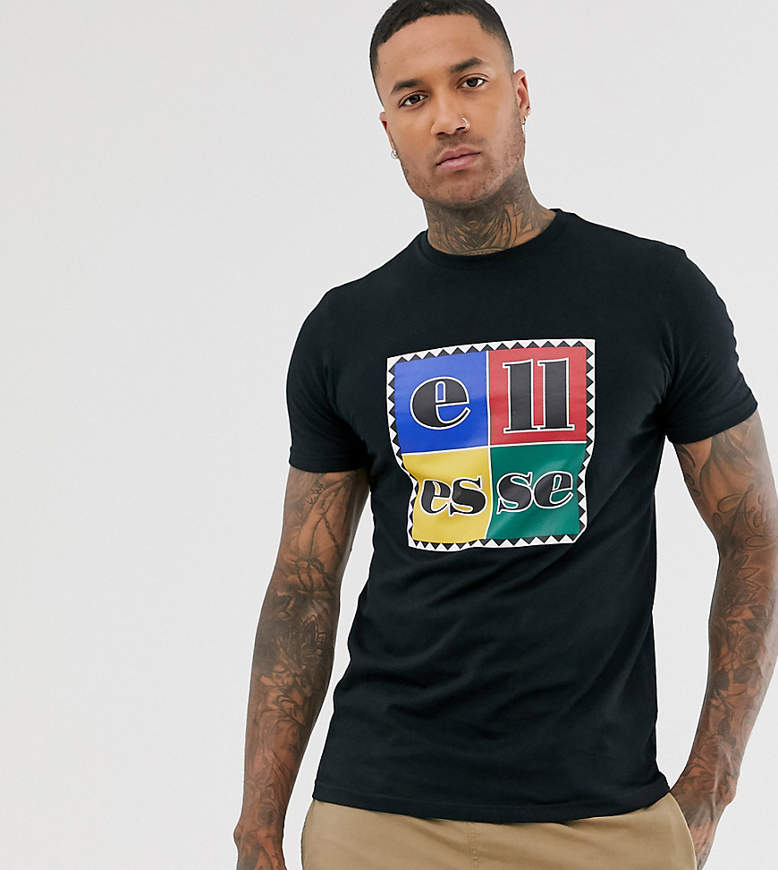 ellesse Campii re-issue box logo t-shirt in black exclusive at ASOS