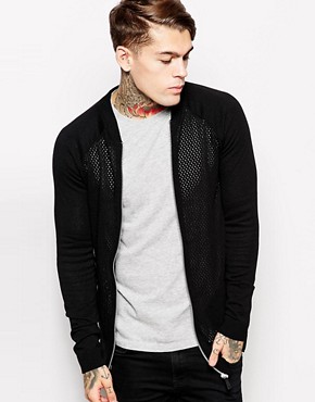 ASOS Longline Bomber with Perforated Texture