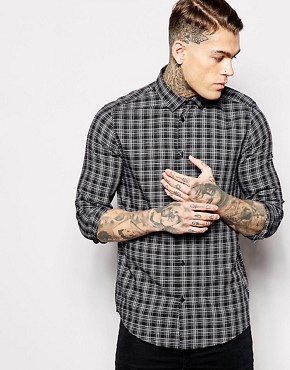 ASOS Check Shirt In Long Sleeve With Drapey Fabric