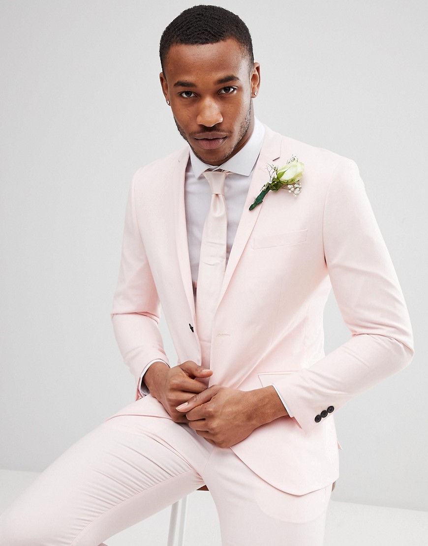 Розовый приталенный пиджак Jack & Jones Premium - Розовый 