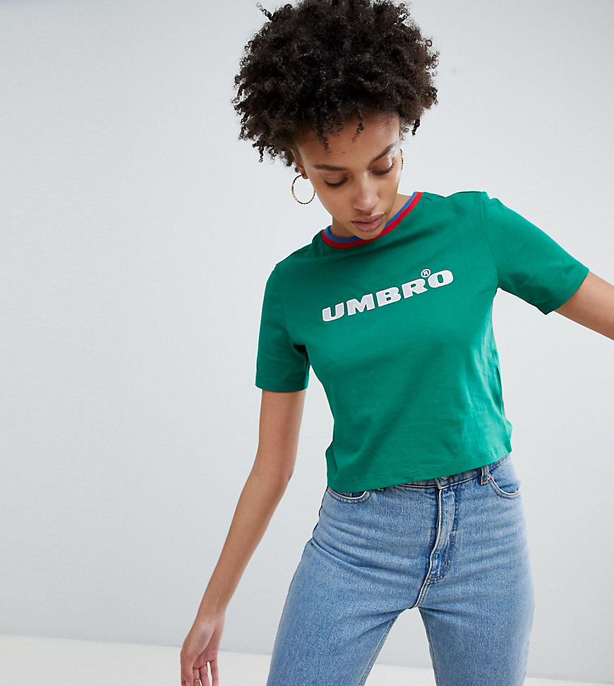 Umbro T-Shirt With Sporty Trim - Green