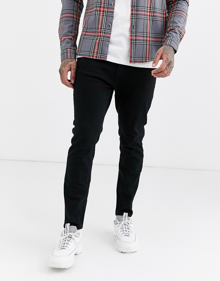 Pull&Bear Join Life tapered carrot fit jeans in black