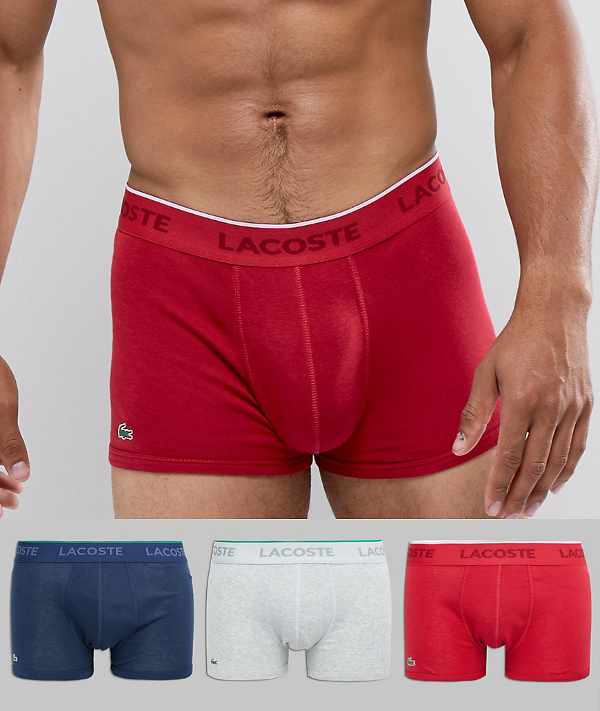 Lacoste Essentials Trunks 3 pack in supima cotton