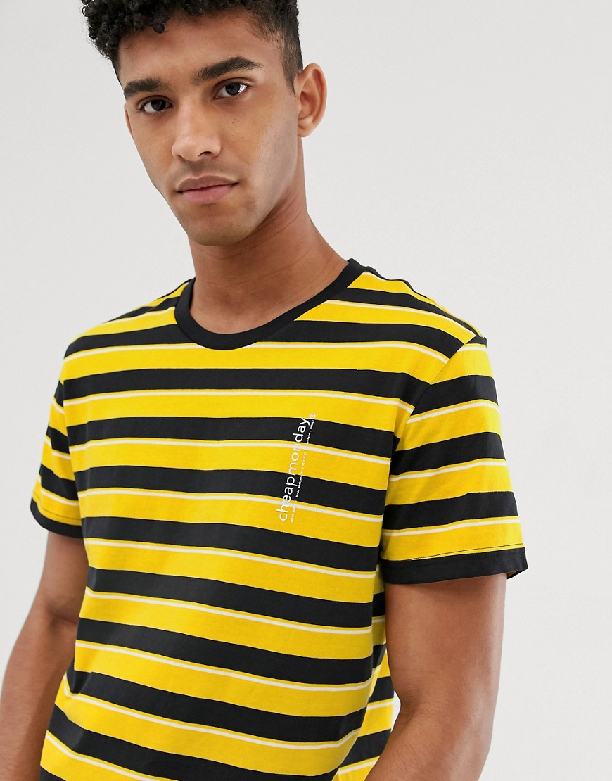 Cheap Monday t-shirt in yellow stripe