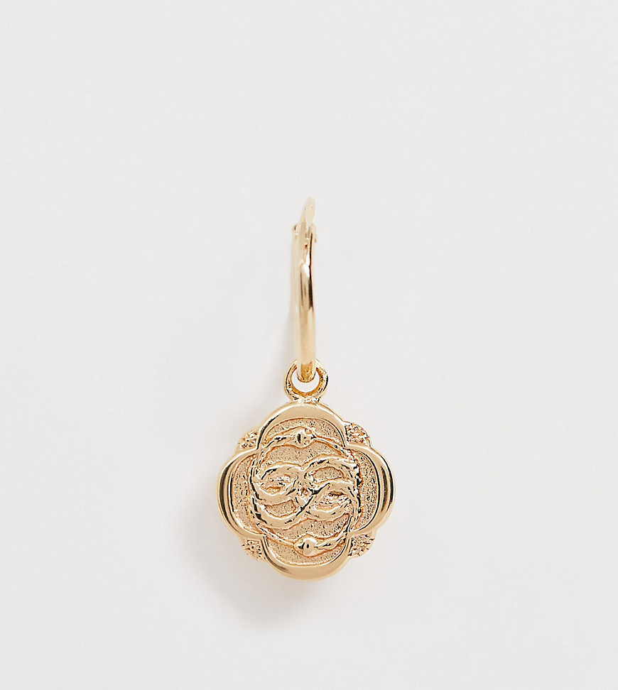Regal Rose sterling silver gold plated infinate snake single hoop earring
