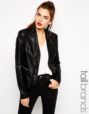 New Look Tall Leather Look Blazer