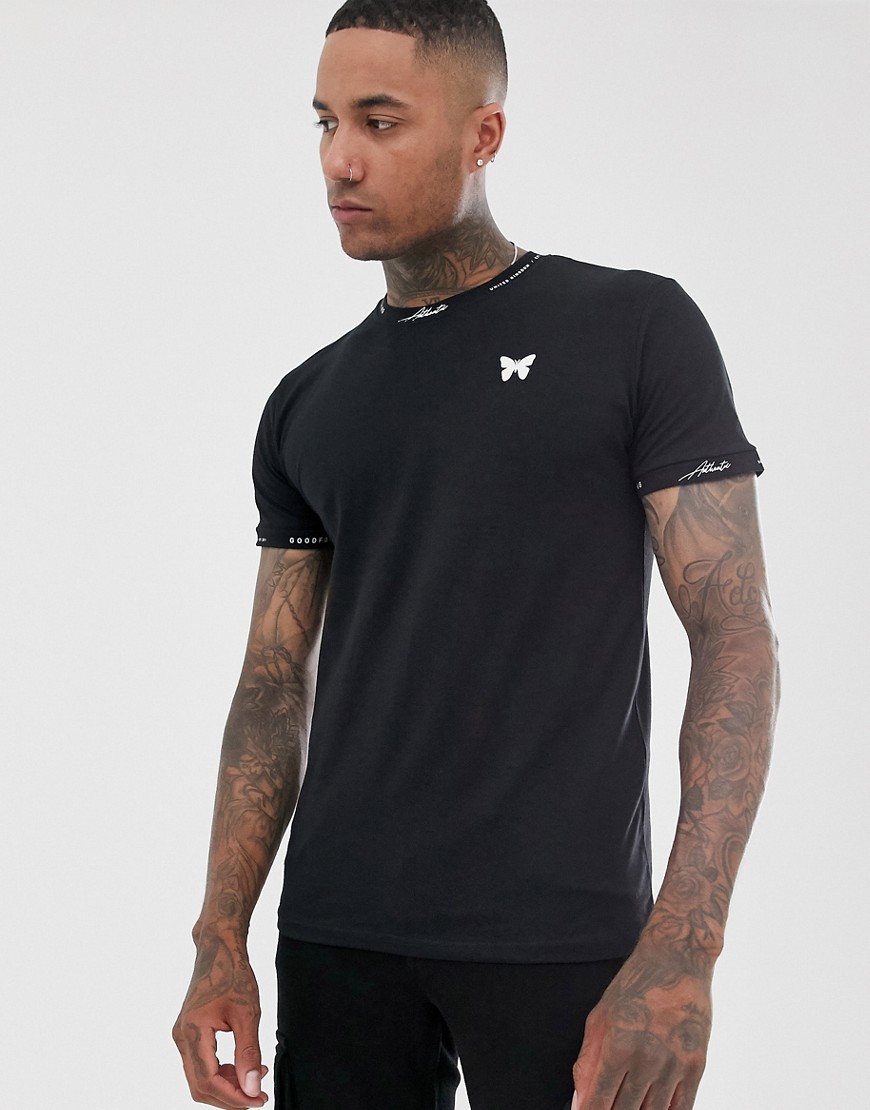 Good For Nothing muscle t-shirt with neck logo in black