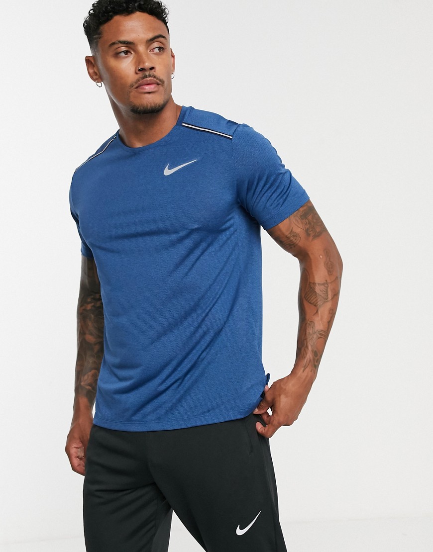 Nike Running Dry Miler t-shirt in blue