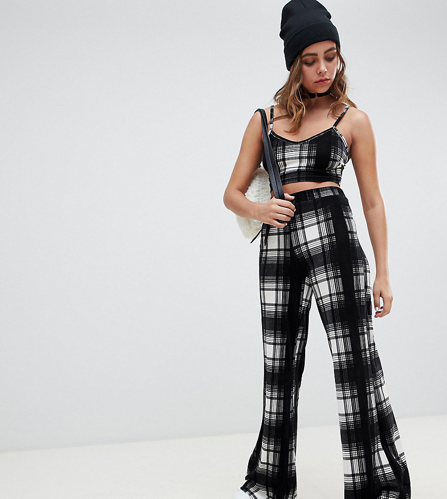 One Above Another wide leg trousers in velvet check co-ord