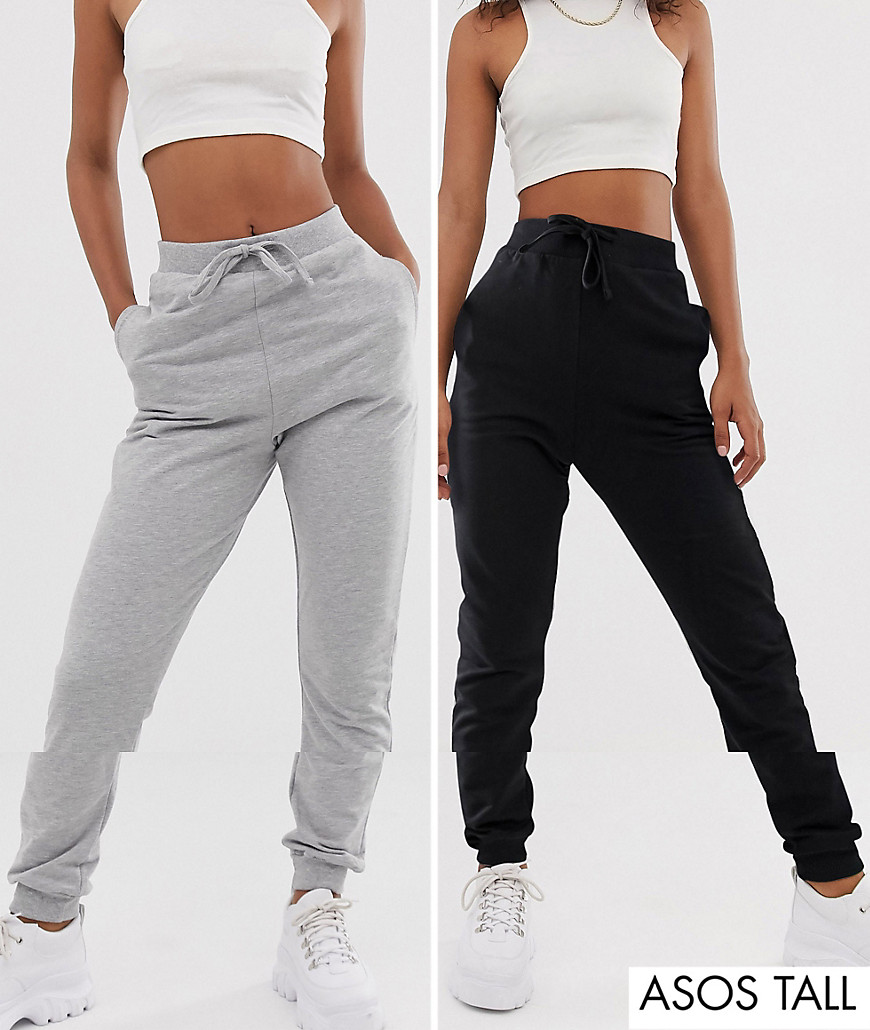 ASOS DESIGN Tall basic jogger with tie 2 pack SAVE
