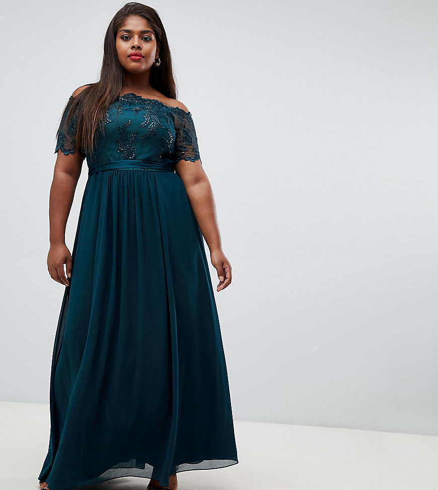 Coast Curve Maddie embroidery maxi dress - Forest