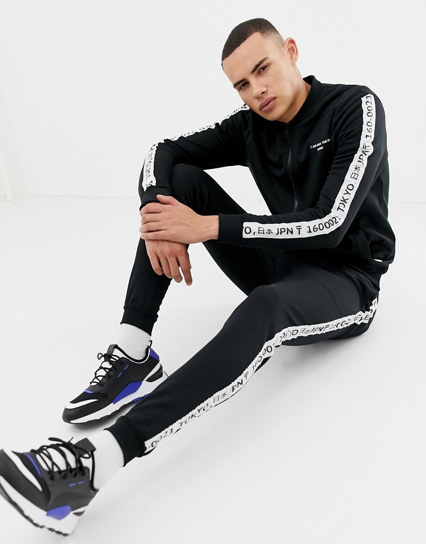 Only & Sons slim tracksuit jogger with japan side stripe