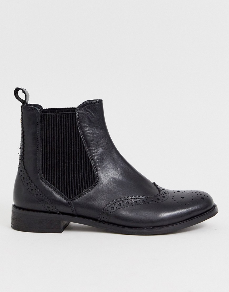 Dune Parks leather chelsea boot in black