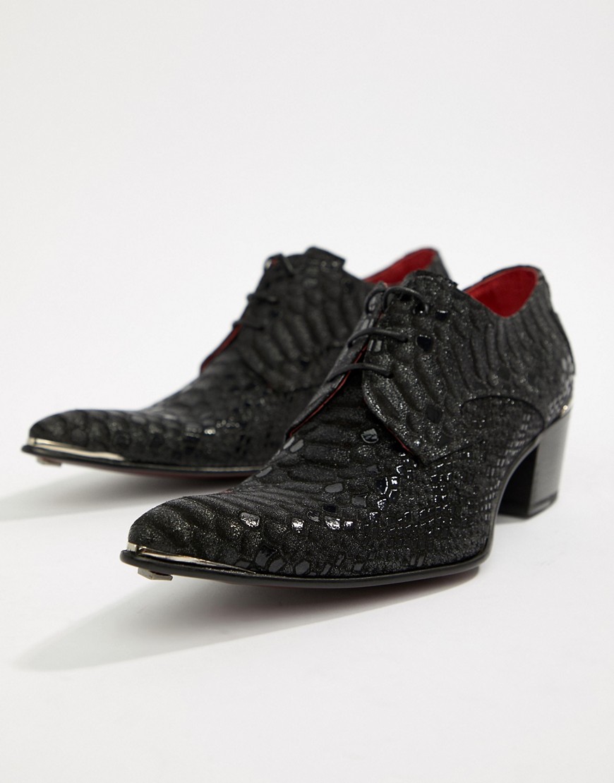 Jeffery West Sylvian shoes in black snake print