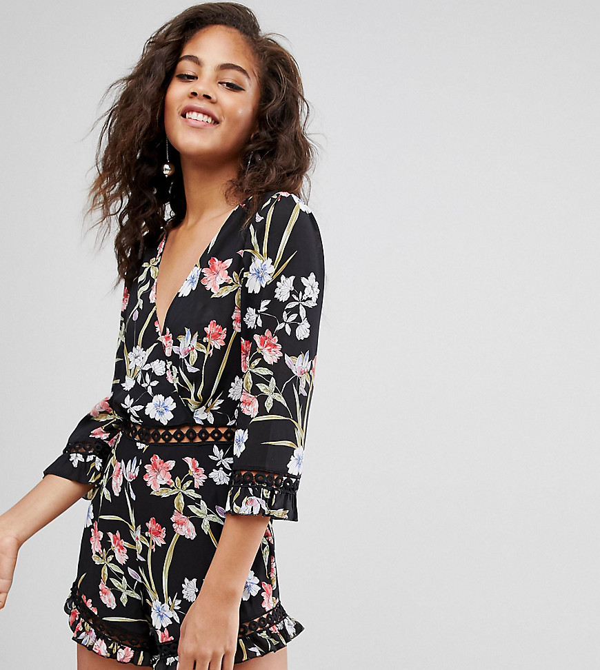 Missguided Tall exclusive tall printed playsuit