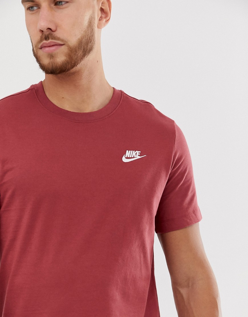 Nike Logo Club T-Shirt Burgundy