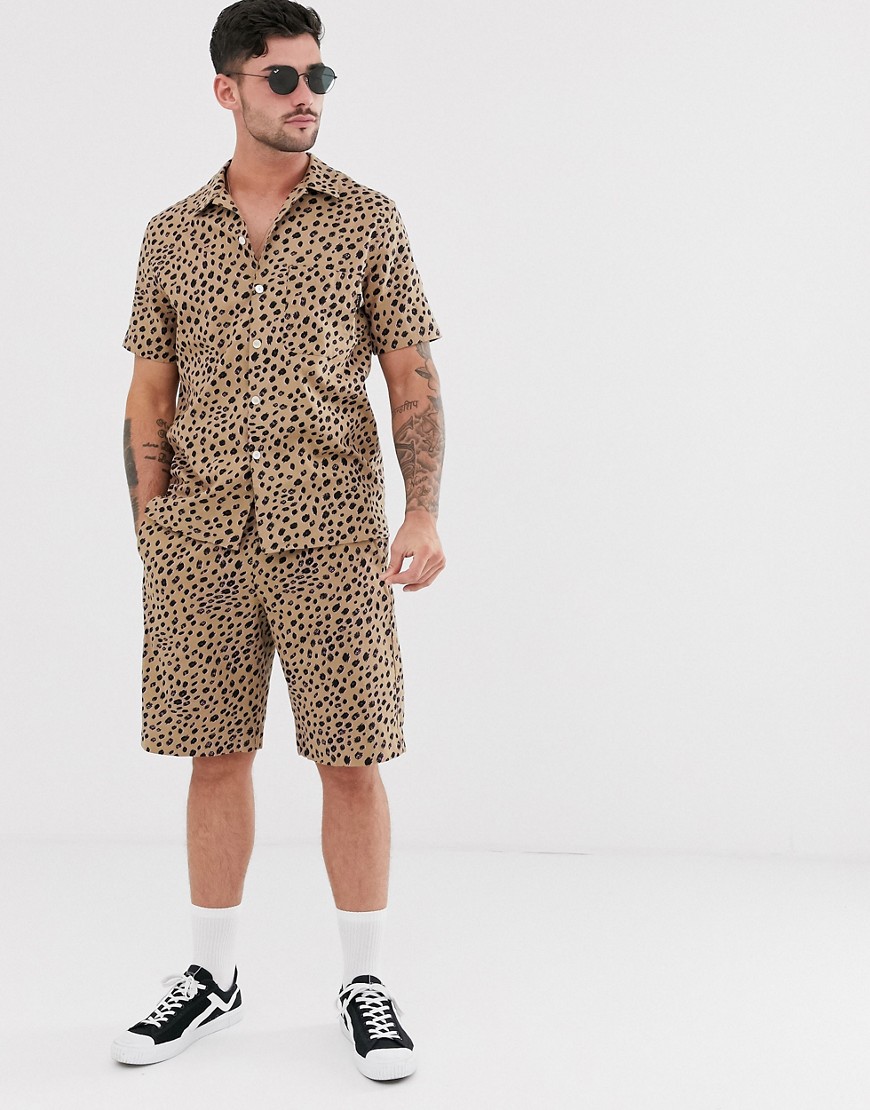 PS Paul Smith animal print shorts in sand